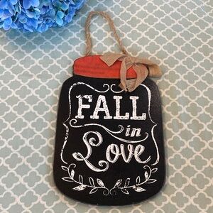 Fall In Love Mason Jar Wooden Hanging Decor